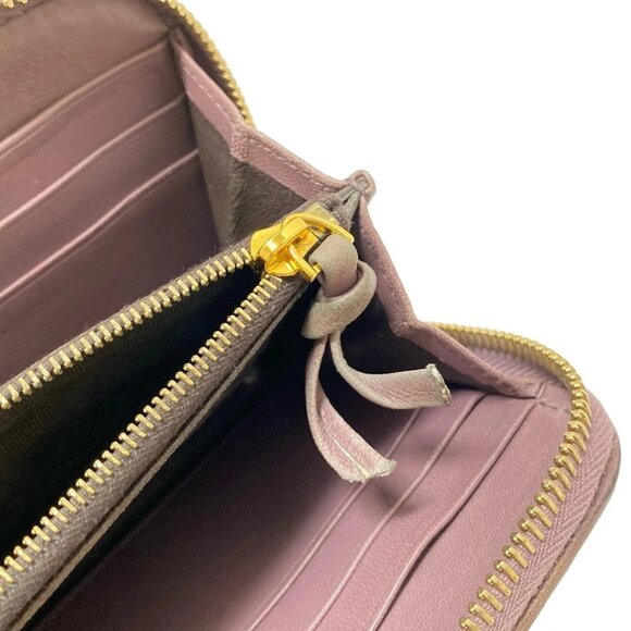 Auth BOTTEGA VENETA Zip Around Wallet, Intrecciato 114076 Light Purple Leather - Picture 5 of 13